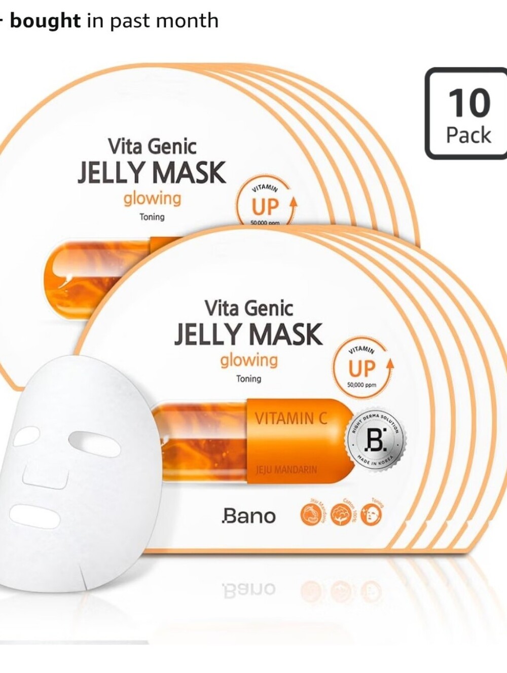 NEW Vita Genic Jelly Mask - Vitamin C Glowing Sheet Mask (Orange) Set Of 10